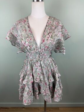 NWT STORIA Babydoll Dress Sz SMALL
Fairy Coquette Floral Whimsy Boho Open
Back